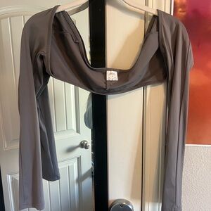 Grey Bolero Shoulder Top Size Small
